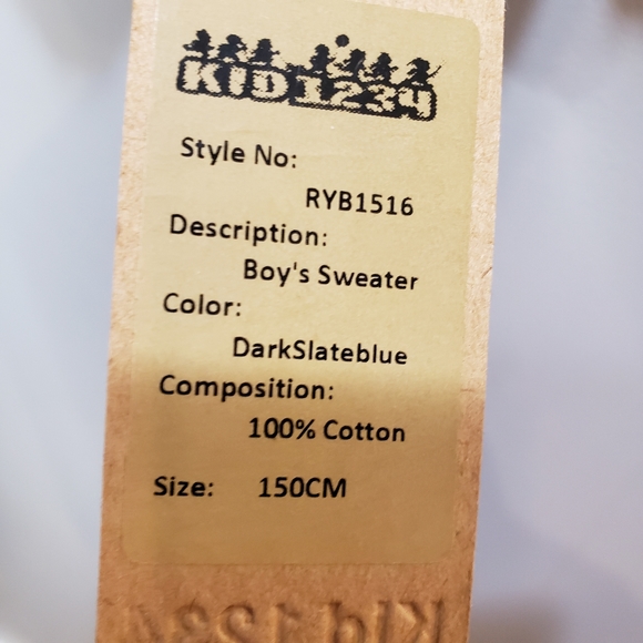 KID1234 Zip Up Sweater RYB1516 SZ. 150 (US L)NWT! - Picture 2 of 16